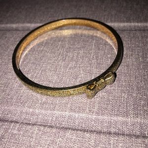Kate Spade glitter gold bangle with bag